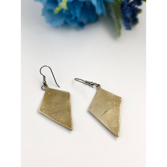 Sterling Silver, Black Onyx and Mother of Pearl Earrings - Picture 4 of 4